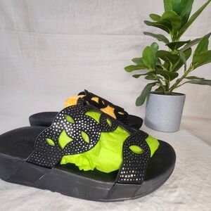 FITFLOP BUMBLE CRYSTAL WOMAN SANDALS SLIDES SIZE 39/8 MINT